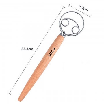 Wood Handle Dough Whisk